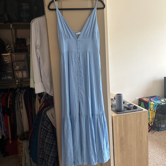 Abercrombie Button-Through Maxi Dress (Blue, S) - Picture 2 of 3